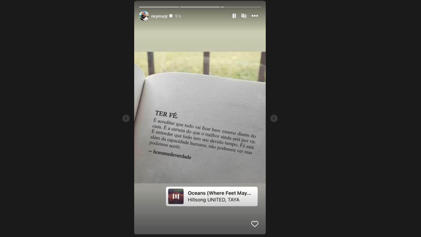 La story Instagram de Neymar qui donne la définition de l'expression "avoir la foi" La story Instagram de Neymar qui donne la définition de l'expression "avoir la foi"