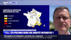 Interdiction des piscines hors-sol: "Ça n'empêchera personne d'aller acheter sa piscine gonflable en Espagne", estime Louis Alliot (maire RN de Perpignan)