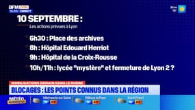 10 septembre : quels blocages prévus demain à Lyon ?