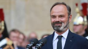 Edouard Philippe lors de la passation à Matignon