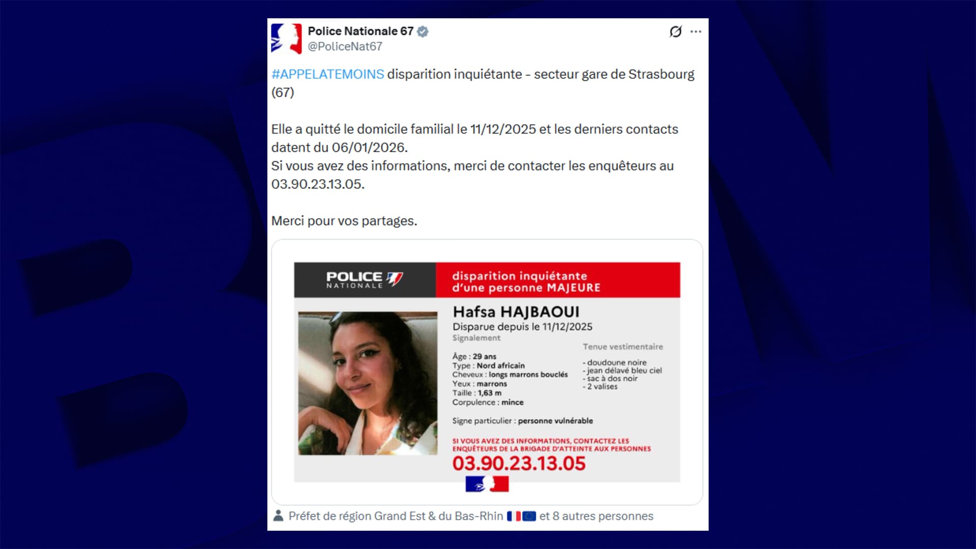 Un appel à témoins lancé après la disparition "inquiétante" d'une femme de 29 ans à Strasbourg Kép