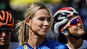 Marion Rousse sur le Tour de France femmes le 23 juillet 2023