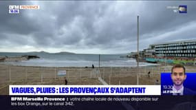 Intempéries: les Provençaux s'adaptent face aux vagues et à la pluie