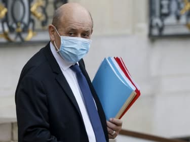 Jean-Yves Le Drian en janvier 2021 à l'Elysée.