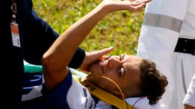 Valentino Rossi après sa chute au Mugello