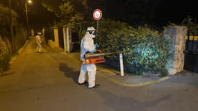 Une opération de démoustication à Vallauris le 30 septembre 2024.