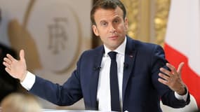 Le président Emmanuel Macron le 25 avril 2019 à l'Elysée à Paris