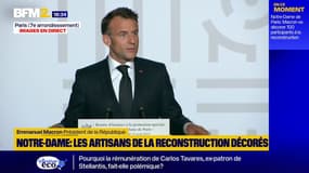 Reconstruction de Notre-Dame: "Vous êtes des milliers à avoir œuvré", affirme Emmanuel Macron