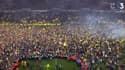 La joie des supporters nantais après la victoire contre Monaco le 2 mars 2022.