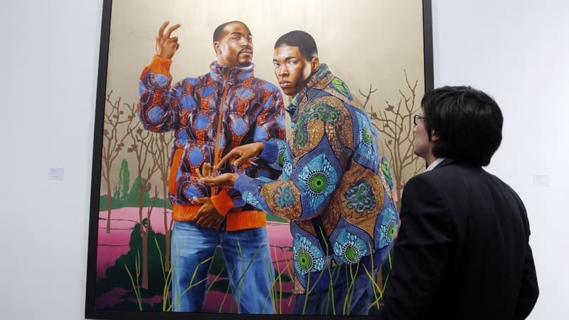 "Le paiement du tribut", de l'artiste américain Kehinde Wiley, exposé lors de la FIAC de 2011 à Paris.