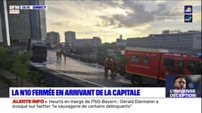 Ile-de-France: la N10 fermée en arrivant à Paris, un camion en feu porte de Bagnolet