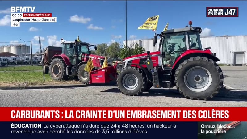 Au nord de Toulouse, les agriculteurs se mobilisent face à la hausse des prix du carburant