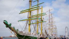Le voilier allemand Alexander von Humboldt II amarré au port d'Esbjerg, au Danemark, le 7 juillet 2022 pour les Tall Ships Races Esbjerg 2022. (Photo d'illustration)