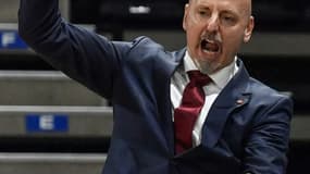 Le coach Sasa Obradovic, à la tête de l'Etoile rouge à Villeurbanne en Euroligue, le 11 novembre 2020, a redressé Monaco 