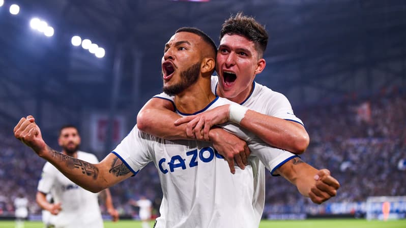 Luis Suarez et Leonardo Balerdi de l'OM, le 7 août 2022