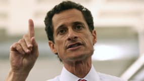 Anthony Weiner candidat démocrate à la mairie de New York lors d'un meeting le 23 juillet.