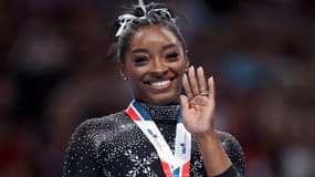 Simone Biles décroche un huitième titre national record en concours général, le 27 août 2023