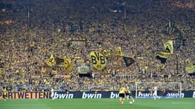 Le célèbre "Mur Jaune" de Dortmund au Signal Iduna Park, mai 2023
