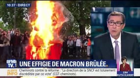 EDITO - Effigie de Macron brûlée: "Ces images sont au moins aussi graves que les exactions commises par les Black blocs"