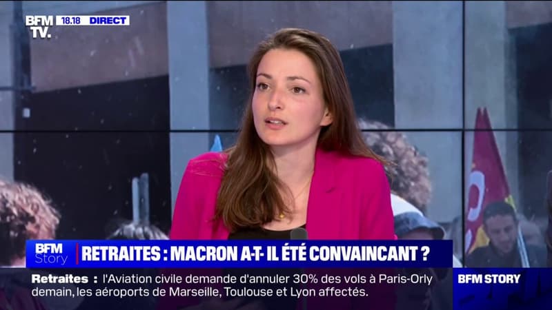 Marie-Charlotte Garin à propos d'Emmanuel Macron: À quoi ça sert d'être droit dans ses bottes si elles vont droit dans le mur?