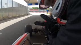 Charles Leclerc au volant d'un kart