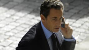 Nicolas Sarkozy au téléphone, le 20 novembre 2010.
