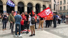 Les agents municipaux de la ville de Lyon en grève le 2 septembre 2021.