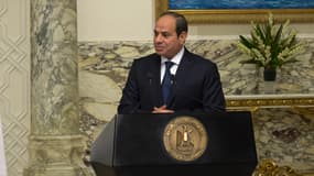 Abdel Fattah al-Sissi lors d'une conférence de presse avec Emmanuel Macron le 25 octobre 2023 au Caire. 