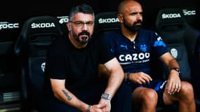 Gennaro Gattuso sur le banc lors du match Valence-Majorque (1-2, 11e journée de Liga), le 22 octobre 2022