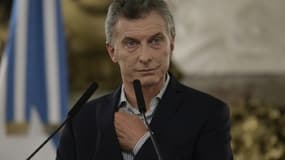 Le président argentin Mauricio Macri lors d'une conférence de presse à Buenos Aires le 16 février 2017