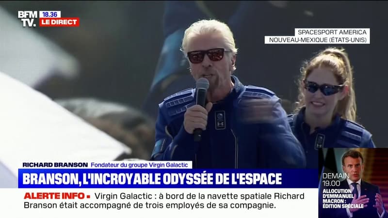 Richard Branson sur son vol dans l'espace: "J'ai rêvé de ce moment depuis que je suis un petit garçon"