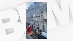 Un incendie s'est déclaré rue de Trévise dans le 9e arrondissement de Paris le 4 avril 2024.