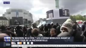 "Ni Macron, Ni Le Pen." Des affrontements et banques attaquées lors de la manifestation parisienne de lycéens 
