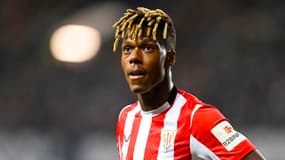 Nico Williams lors du match Glasgow Rangers-Athletic (0-0, Ligue Europa), le 10 avril 2025