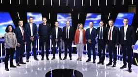 Les 11 principales têtes de liste lors du débat sur notre antenne, jeudi soir.