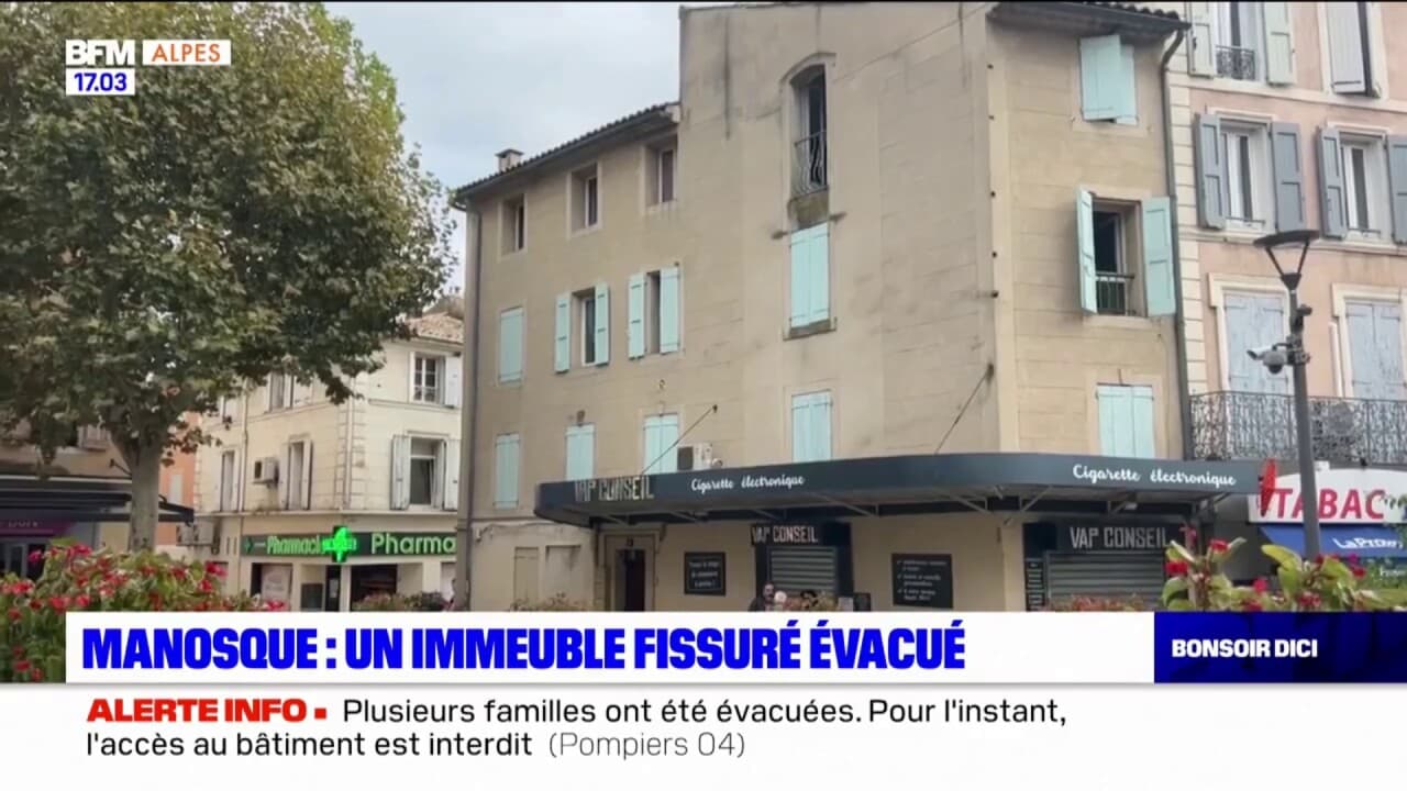 Manosque: un immeuble entirement vacu en raison de fissures Manosque: un immeuble entirement vacu en raison de fissures