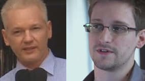 Julian Assange, le fondateur de Wikileaks, et Edward Snowden, l'ancien consultant américain de l'Agence de sécurité qui a révélé des dossiers sensibles.
