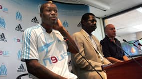Djibril Cissé, Pape Diouf et José Anigo, à Marseille le 14 juillet 2006