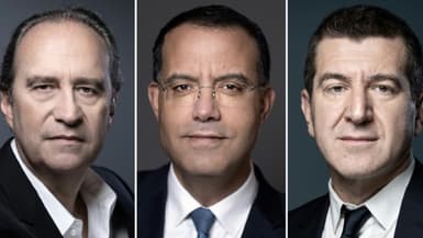 La trio d'hommes d'affaires Xavier Niel, Moez-Alexandre Zouari, Matthieu Pigasse