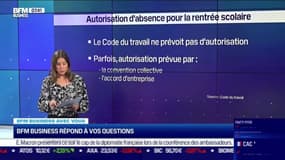 BFM Business avec vous : Peut-on arriver en retard au travail pour accompagner les enfants pour la rentrée scolaire ? - 01/09