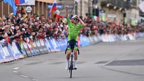 Tadej Pogacar à l'arrivée de la course en ligne des Mondiaux, le 29 septembre 2024.