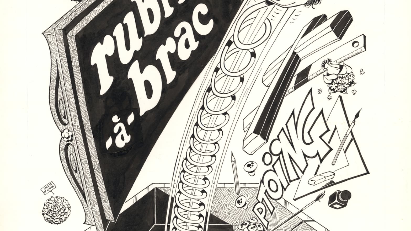 Original de la couverture du tome 5 de "Rubrique-à-brac" de Gotlib