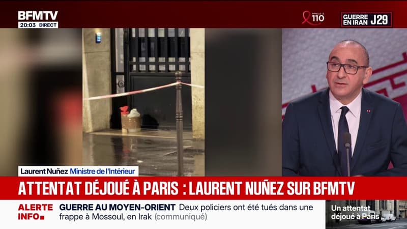 Attentat déjoué à Paris: "Il y a une menace qui pèse", explique Laurent Nuñez, ministre de l'Intérieur