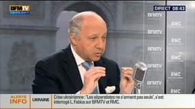 Laurent Fabius face à Jean-Jacques Bourdin en direct