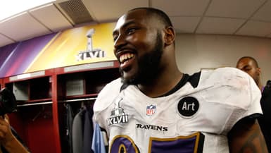 Arthur Jones  avec les Baltimore Ravens le 3 février 2013