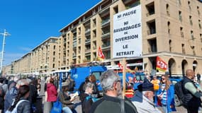 La onzième manifestation contre la réforme des retraites à Marseille le jeudi 6 avril 2023.