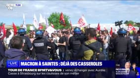 Emmanuel Macron expected in Saintes: the demonstrators invaded the railway lines, the demarcation line of the security perimeter 