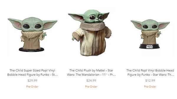 Des goodies Baby Yoda sur le site de Disney