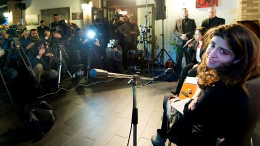 La consultante italienne en communication Francesca Chaouqui, accusée pour la fuite de documents confidentiels du Vatican, à San Sosti (Italie) le 7 janvier 2016