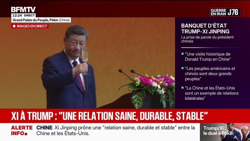 Sommet Chine-États-Unis: le président chinois Xi Jinping lève son verre en l'honneur "de l'amitié de nos peuples"